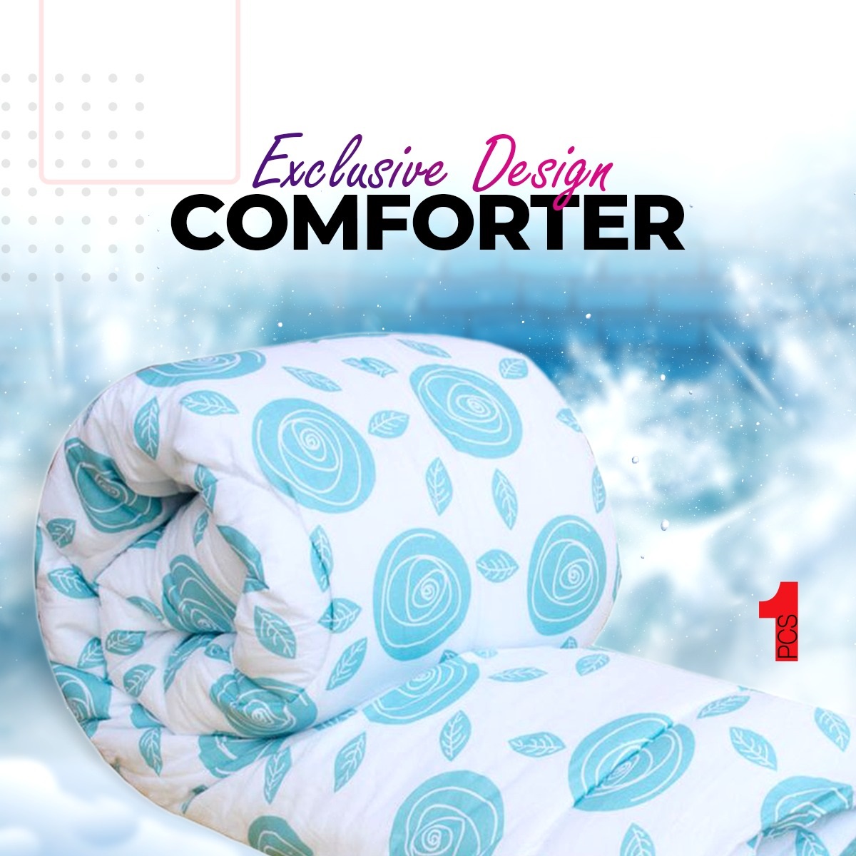 King Size Comforter Cotton Outside Fiber Filler Inside Too Warmth Perfect For Winter - LC011